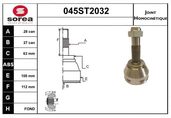 Joint Kit, drive shaft (045ST2032)