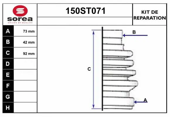 Bellow Kit, drive shaft (150ST071)