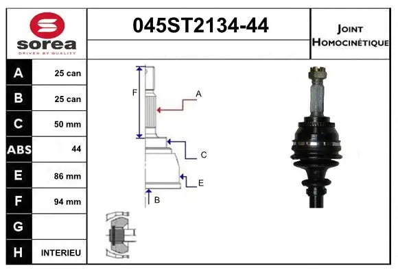 Joint Kit, drive shaft (045ST2134-44)