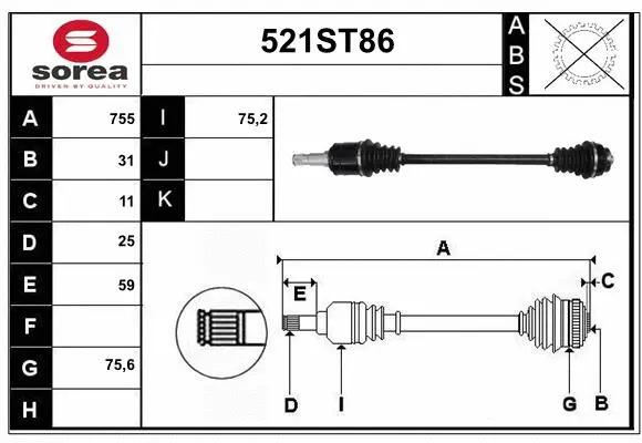 Drive Shaft (521ST86)