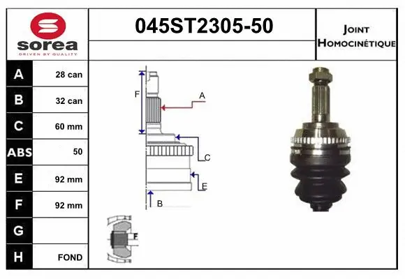 Joint Kit, drive shaft (045ST2305-50)