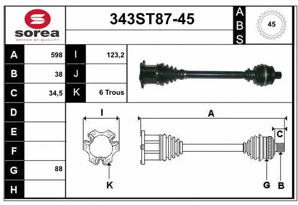 Drive Shaft (343ST87-45)