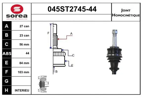 Joint Kit, drive shaft (045ST2745-44)