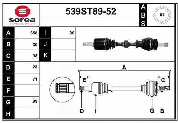 Drive Shaft (539ST89-52)