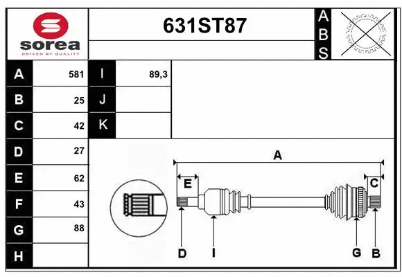 Drive Shaft (631ST87)