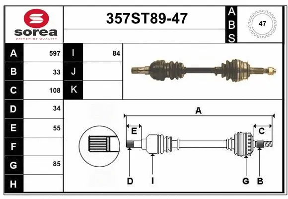 Drive Shaft (357ST89-47)