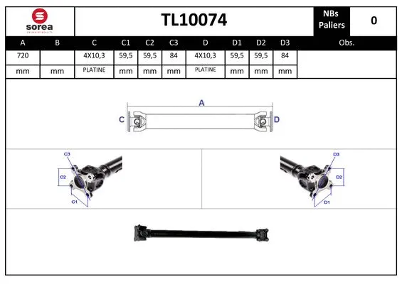 Propshaft, axle drive (TL10074)