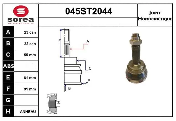 Joint Kit, drive shaft (045ST2044)
