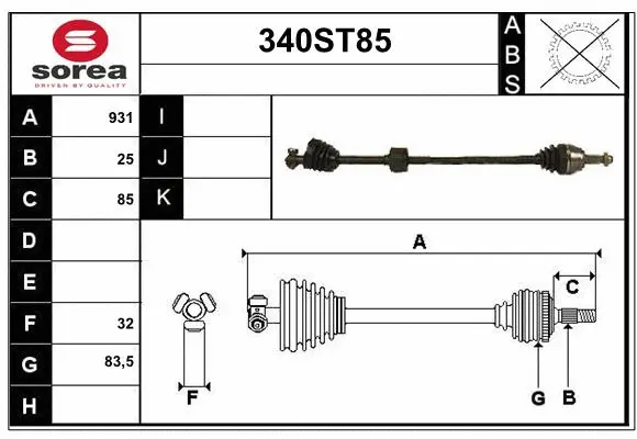 Drive Shaft (340ST85)