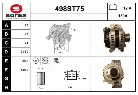Alternator (498ST75)