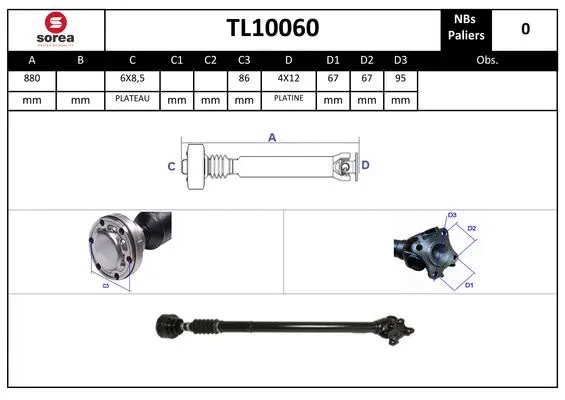Propshaft, axle drive (TL10060)