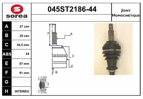 Joint Kit, drive shaft (045ST2186-44)