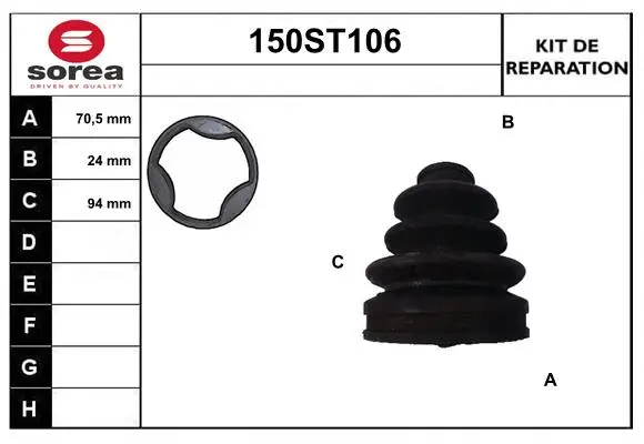 Bellow Kit, drive shaft (150ST106)
