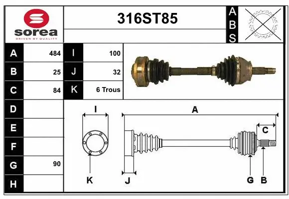 Drive Shaft (316ST85)