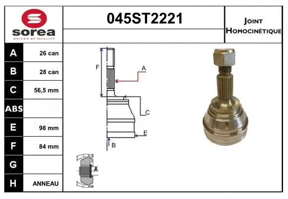 Joint Kit, drive shaft (045ST2221)
