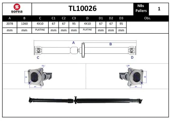 Propshaft, axle drive (TL10026)