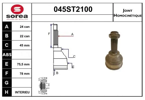 Joint Kit, drive shaft (045ST2100)