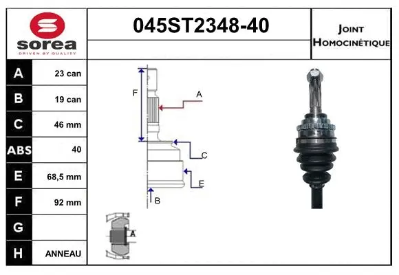 Joint Kit, drive shaft (045ST2348-40)