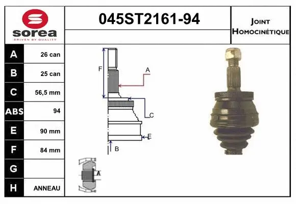 Joint Kit, drive shaft (045ST2161-94)