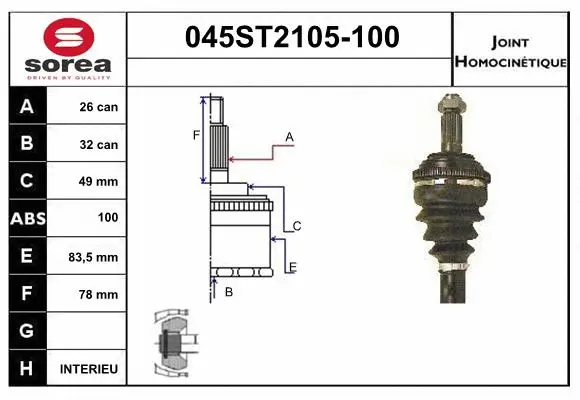 Joint Kit, drive shaft (045ST2105-100)