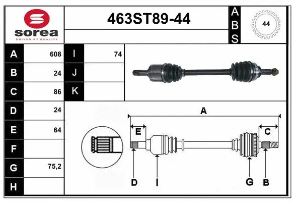 Drive Shaft (463ST89-44)