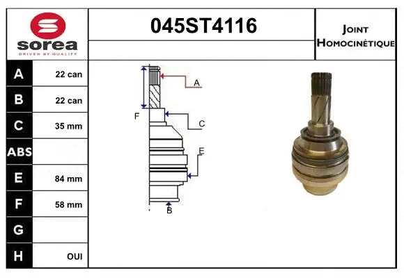 Joint Kit, drive shaft (045ST4116)