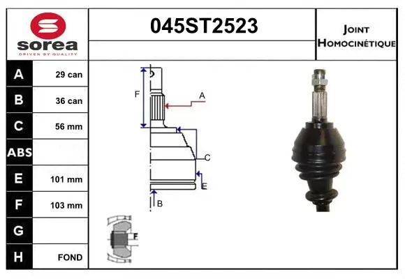Joint Kit, drive shaft (045ST2523)