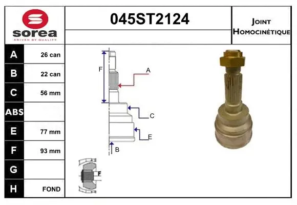 Joint Kit, drive shaft (045ST2124)