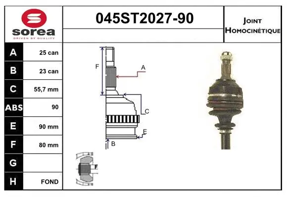 Joint Kit, drive shaft (045ST2027-90)