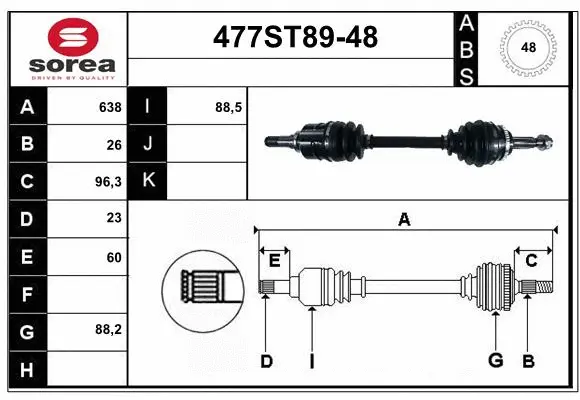 Drive Shaft (477ST89-48)
