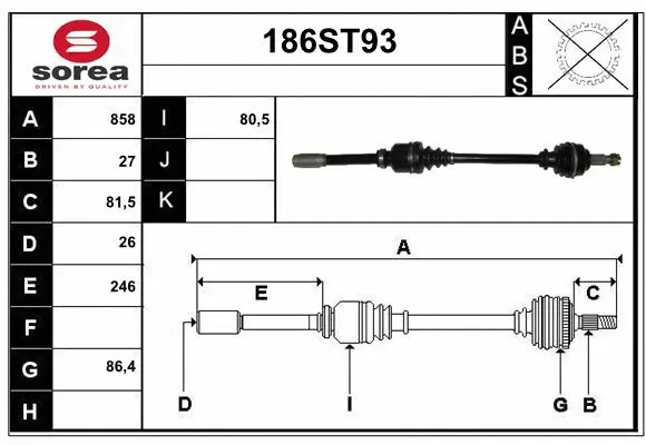 Drive Shaft (186ST93)