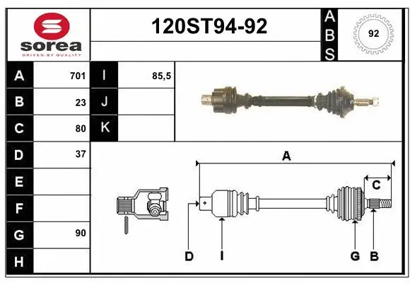 Drive Shaft (120ST94-92)