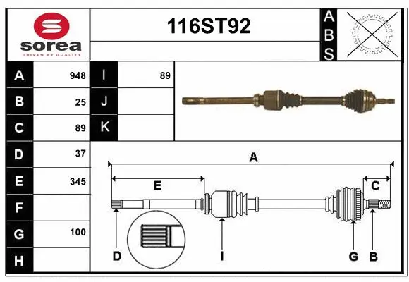 Drive Shaft (116ST92)