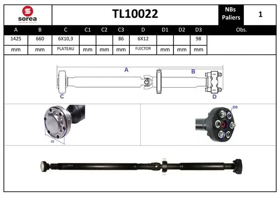 Propshaft, axle drive (TL10022)