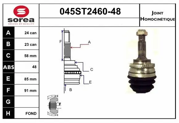 Joint Kit, drive shaft (045ST2460-48)