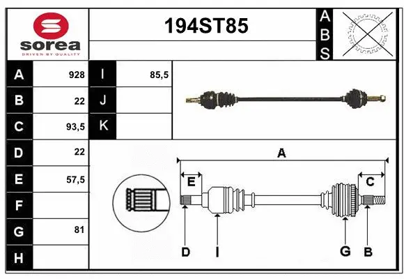 Drive Shaft (194ST85)