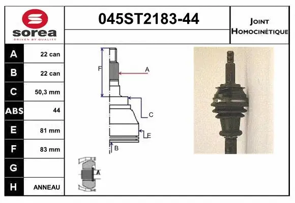 Joint Kit, drive shaft (045ST2183-44)