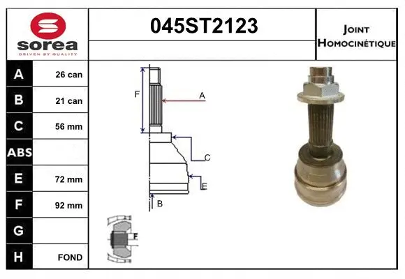 Joint Kit, drive shaft (045ST2123)