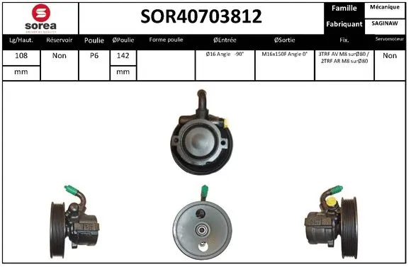 Hydraulic Pump, steering (SOR40703812)