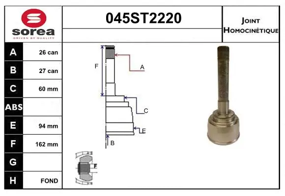Joint Kit, drive shaft (045ST2220)