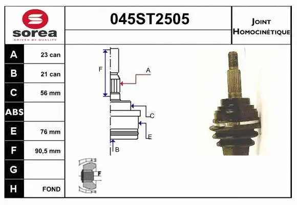 Joint Kit, drive shaft (045ST2505)