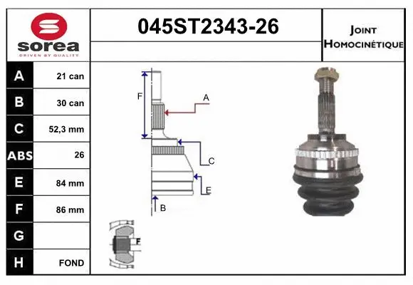 Joint Kit, drive shaft (045ST2343-26)