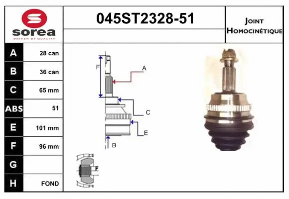 Joint Kit, drive shaft (045ST2328-51)