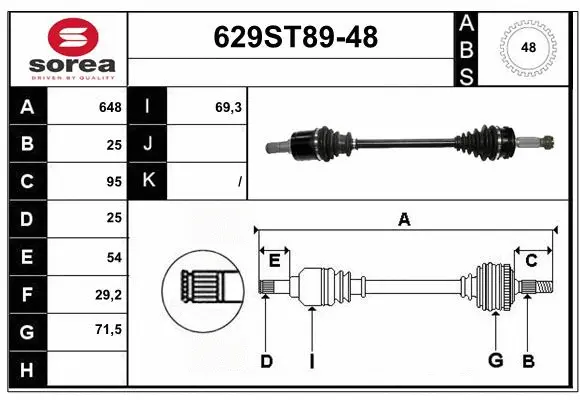 Drive Shaft (629ST89-48)
