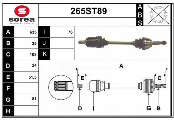 Drive Shaft (265ST89)