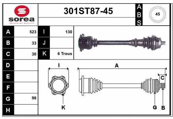 Drive Shaft (301ST87-45)