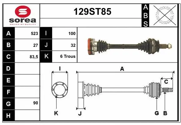 Drive Shaft (129ST85)