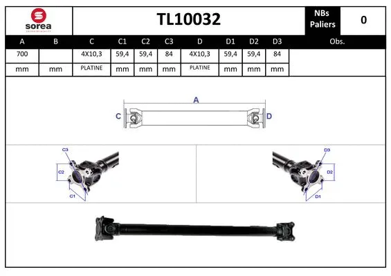 Propshaft, axle drive (TL10032)