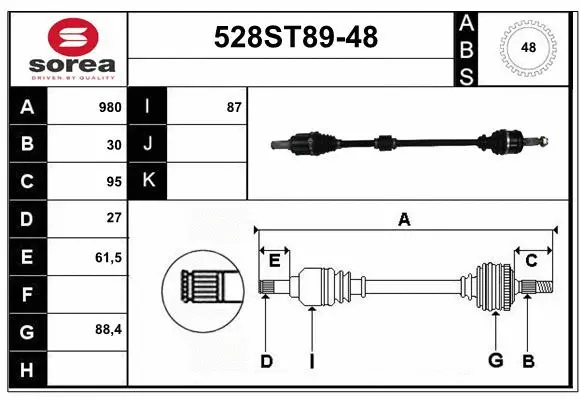 Drive Shaft (528ST89-48)