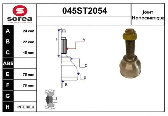 Joint Kit, drive shaft (045ST2054)